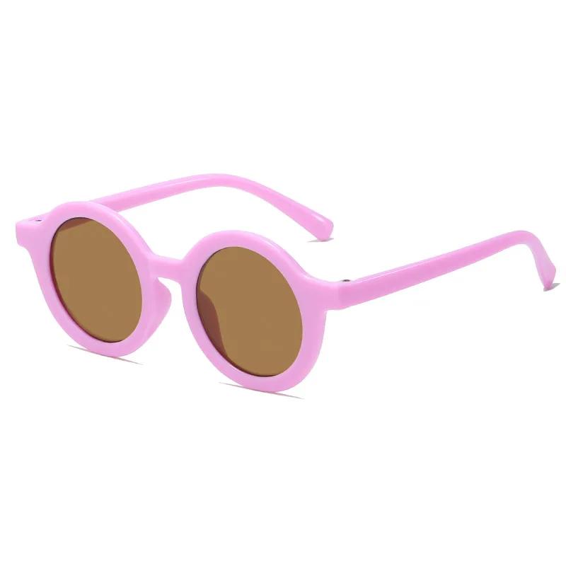Neue Mode Runde Rahmen Bonbonfarbene Sonnenbrille für Baby Retro Unifarbene UV-Schutz Runde Bequemlichkeitsbrille für Kinder