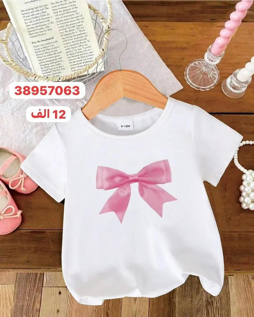 Cute Cartoon Print Girl Short Sleeve Round Neck Tshirt Top Fashion Trend Girls Clothes Summer Polyester Fabric