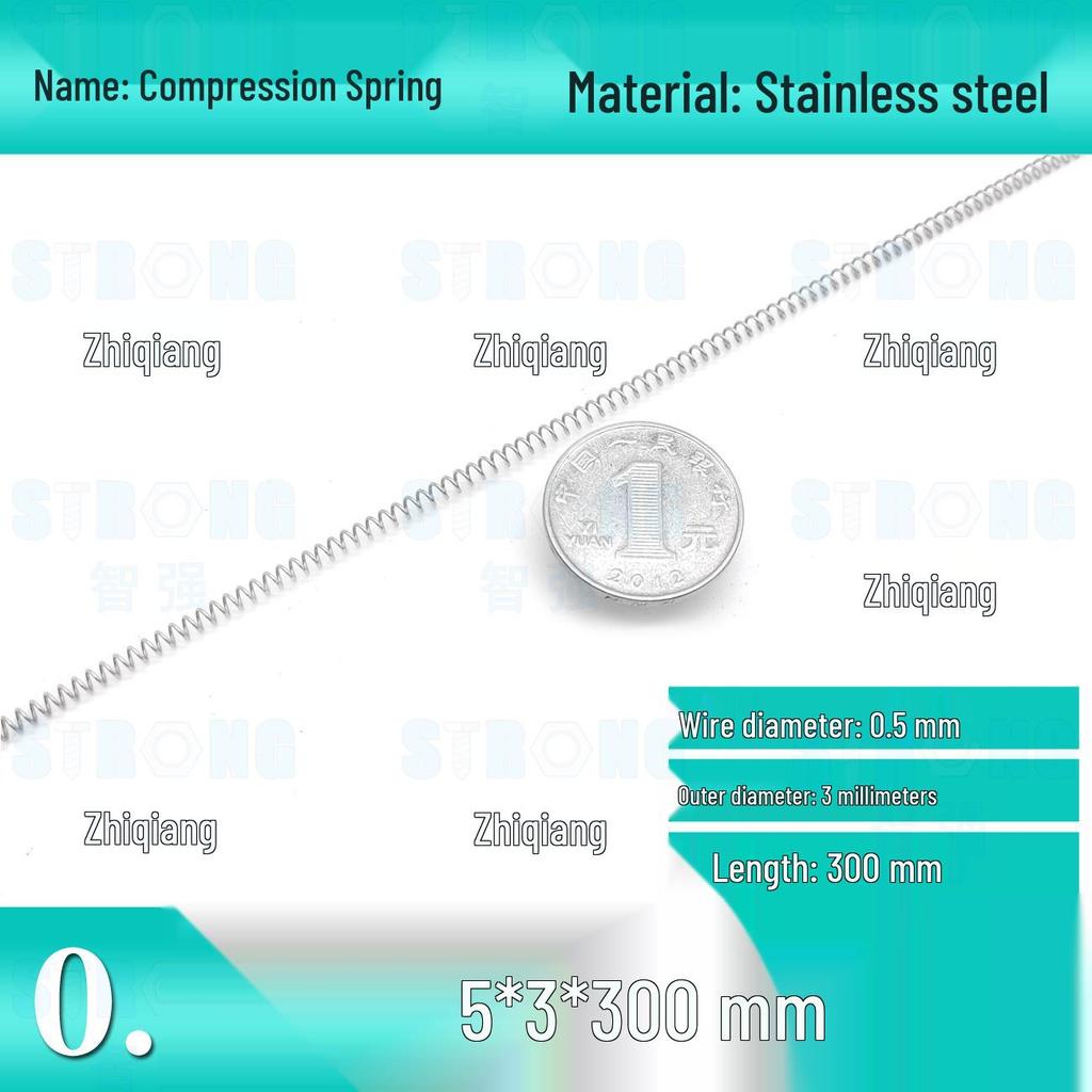 304 Stainless Steel Compression Spring – 300mm Long, High Elasticity, Shock Absorption, Customizable
