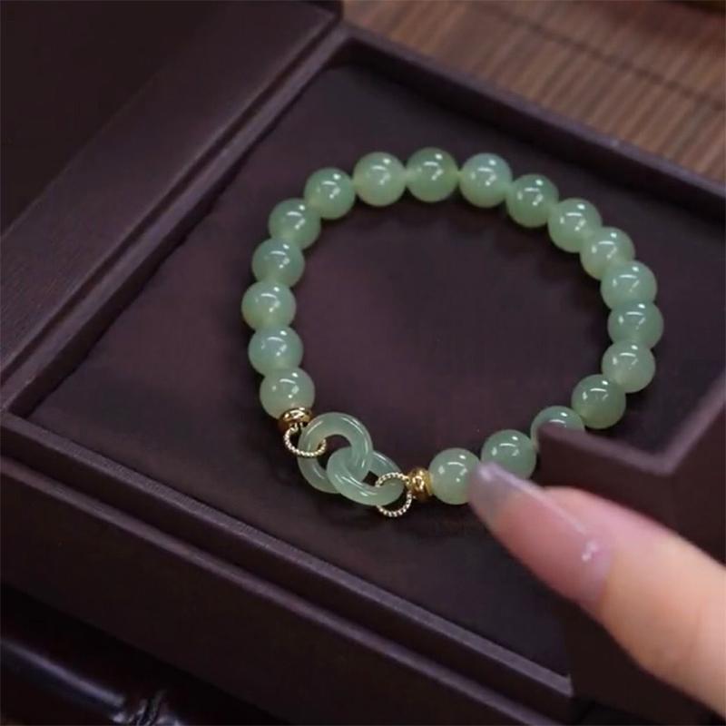 Ins Style Creative Lucky Beads Bracelet Vintage Light Luxury Handmade Bangle For Women'S Girls Wrist Chain Jewelry Gift