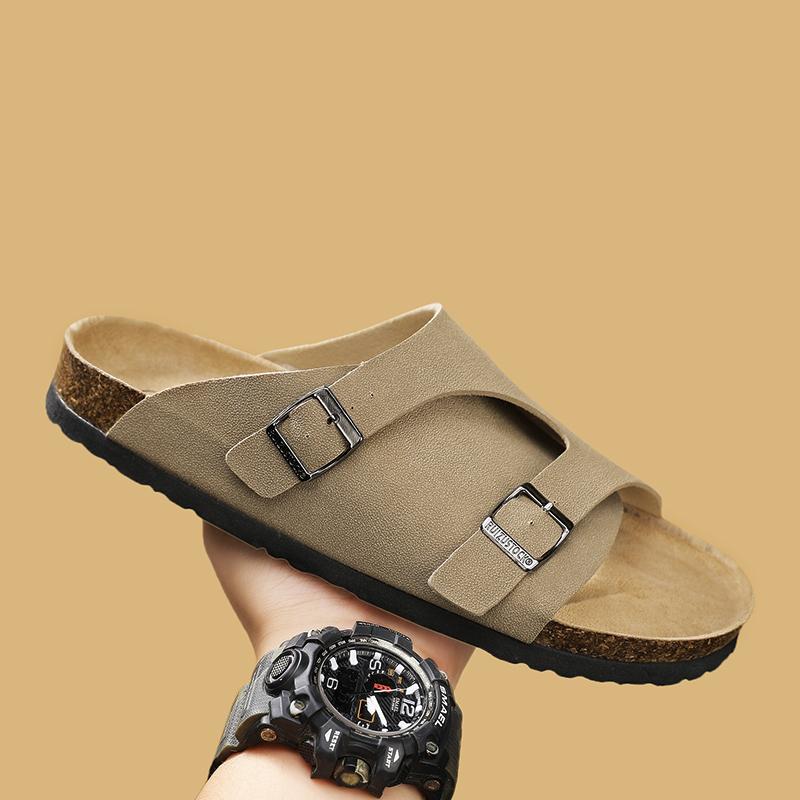 Slippers Summer Flip-Flops for Men Beach Slippers Brown Sandals Comfortable Soft Shoes Non-Slip Bathroom Shoes Men Slides