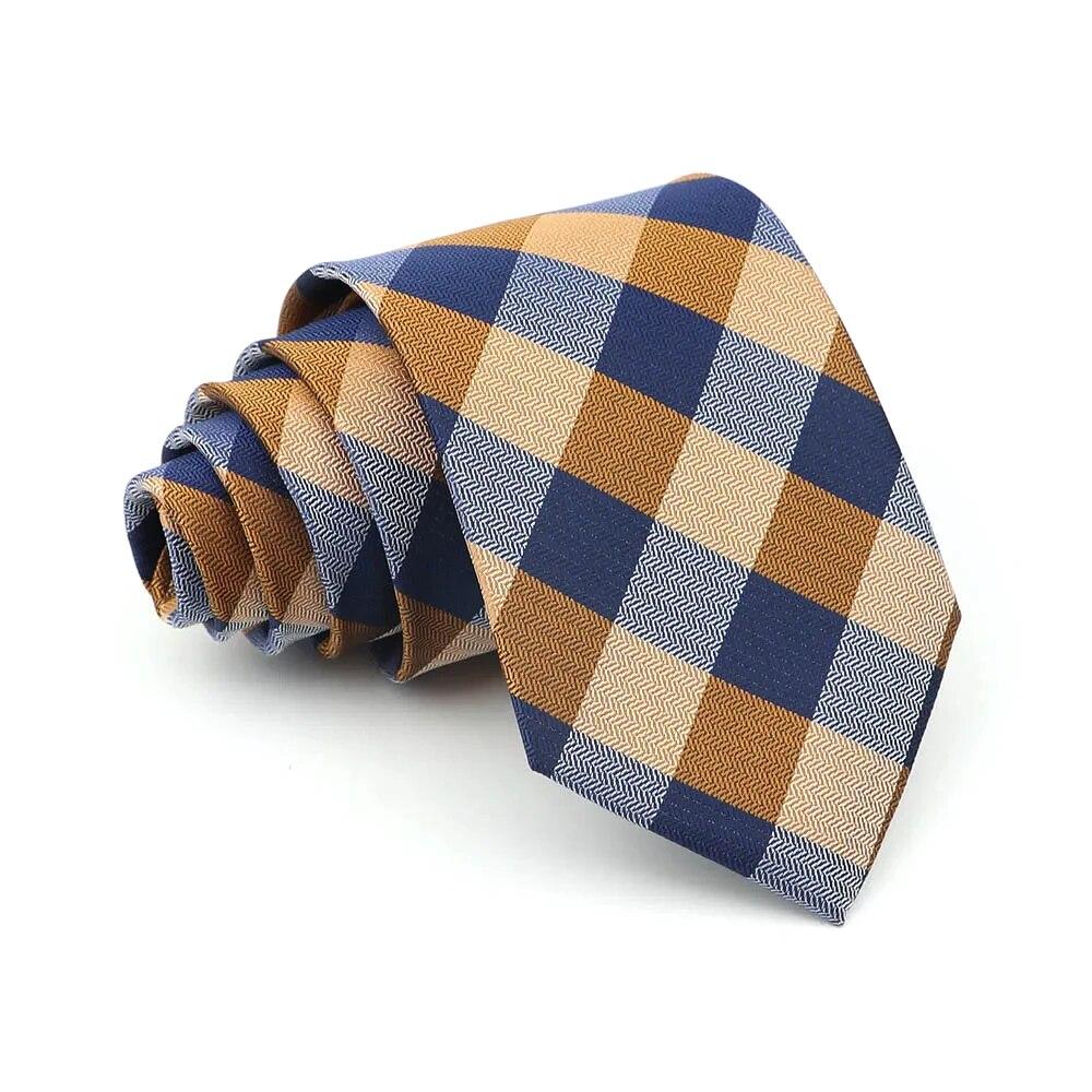 Krawat męski krawat w kratę zielony fioletowy niebieski krawat ślubny biznesowy kołnierzyk dla pana młodego akcesoria prezent