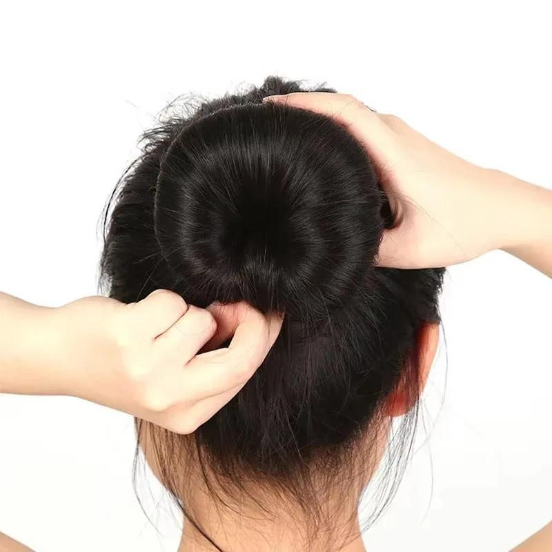 Women Sponge Hair Styling Donut Bun Curler Maker Black Hair Clip Ring Girls Braider Magic Foam Donut Twist  DIY Tool Accessories