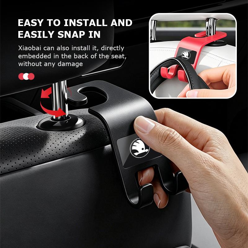 PBMN1 For Skoda Car Seat Back Hook Mobile Phone Bracket Handbag Hanger Interior Accessories Rapid Octavia Derivative Enyaq-iV VisionS
