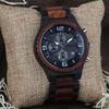 Men's Fashionable Large Dial Wooden Quartz Watch