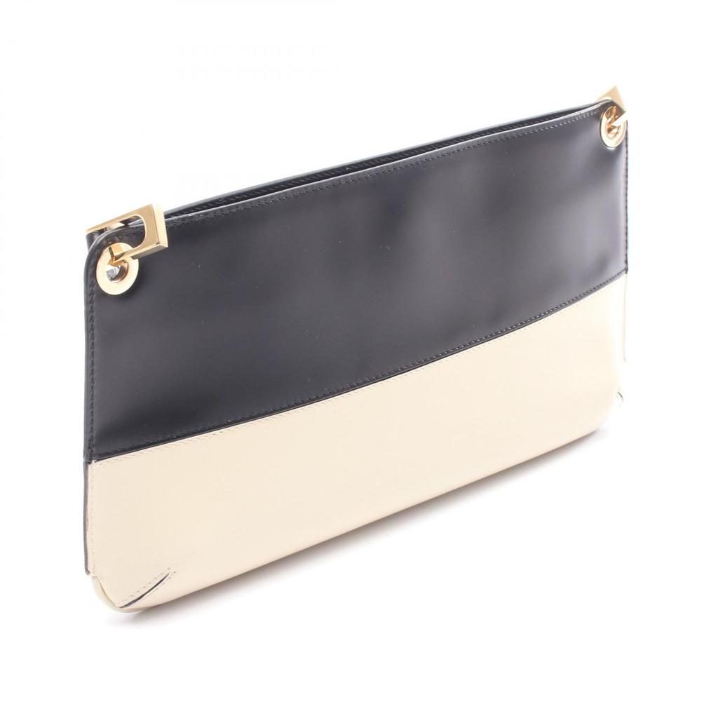 Used Salvatore Ferragamo Gancini mini Shoulder Bag leather Black Beige Used Women