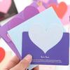 10-40PCS Mixed Color LOVE Heart Shape Greeting Card Valentines Day Gift Wedding Invitations Card Romantic Message Card