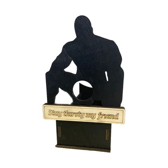 

Сидящий человек держатель для бутылки вина деревянный силуэт человека стенд для бутылки пива органайзер стойка