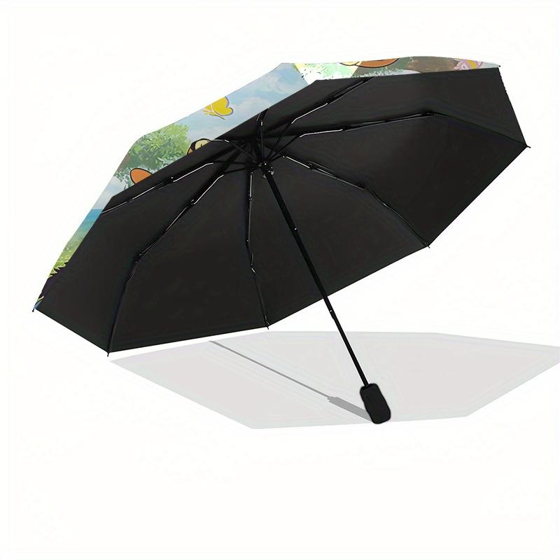 Winnie the Pooh, Tigger Automatic Opening and Closing Umbrella, Compact Travel Umbrella, Lightweight and Portable, Suitable for Beach Commut