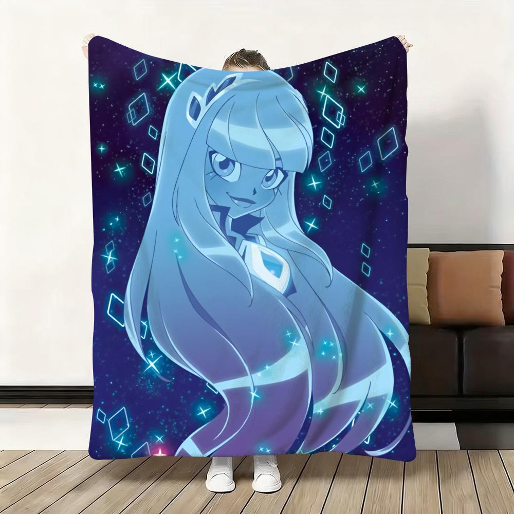 Süßer Cartoon L-LoliRock Wurf Weiche Flanelldecke Warm Knie Hautfreundlich Überwurf für Sofa Büro Bett Reisen Winter Übergröße