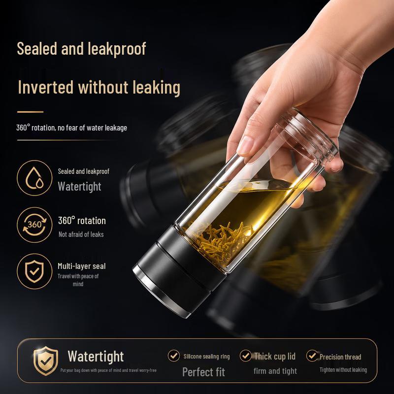 ZhiMei Global Double-Wall Borosilicate Glass Tea Infuser Mug