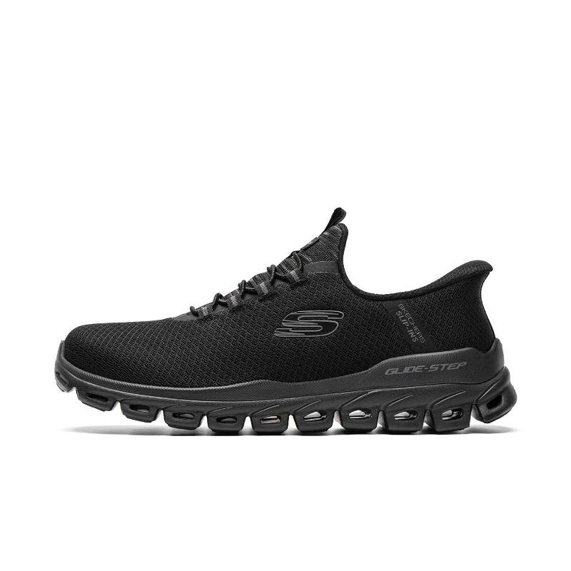 Skechers Slip-ins Men Fabric Cushioned Breathable Light Low Top City Commute Running Shoes Black 233010-BBK1 41