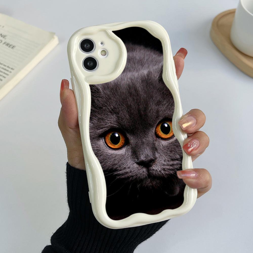 

LZ3 Прозрачные мягкие волнистые чехлы для телефонов LZ3 Black Cat Green Eyes для Xiaomi 11 Lite Redmi Note 13 12 8 Pro 9 12C A3 Infinix Smart 8 Tecno Защитная задняя крышка Xiaomi Poco M2
