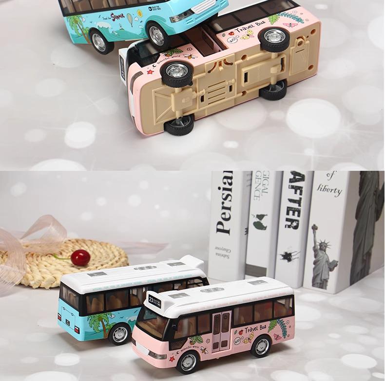 Children's Double-Decker Bus Toy: Convertible Police/Sightseeing Model with Openable Doors, Sound, Light & Inertial Motion