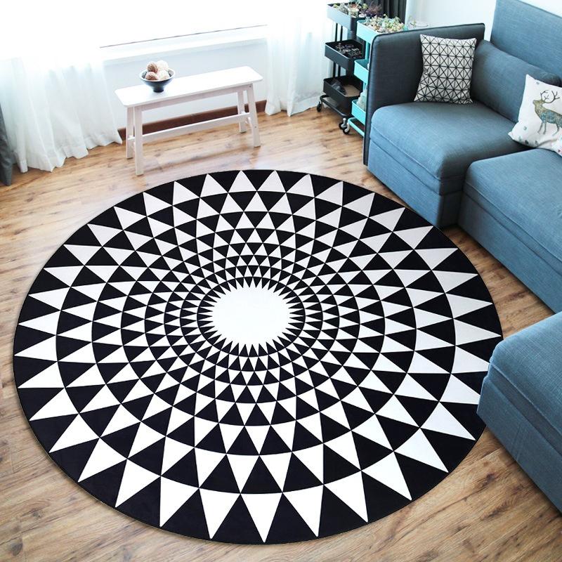 Round Carpet Ethnic Mandala Living Room Carpet Floor Mat Chair Sofa Children Living Room Decorative Carpet Mode