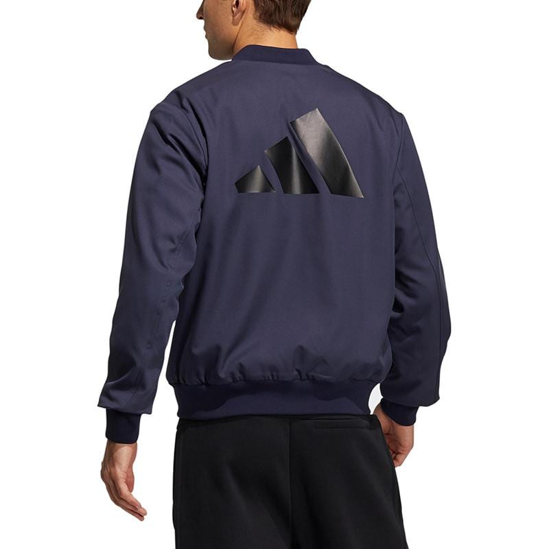 Adidas Future Icon Bomber Logo Print Fleece Lined Thermal Sports Pilot Jacket Men's Legend Ink GP0977