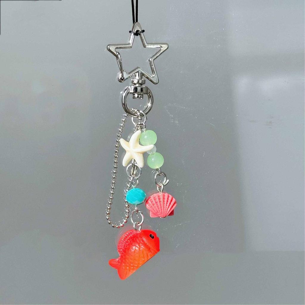 Auffälliger Goldfisch Handy-Anhänger Lebhafter Goldfisch Handy-Charm Einzigartiger Handyketten-Charm Schlüsselanhänger für Frauen