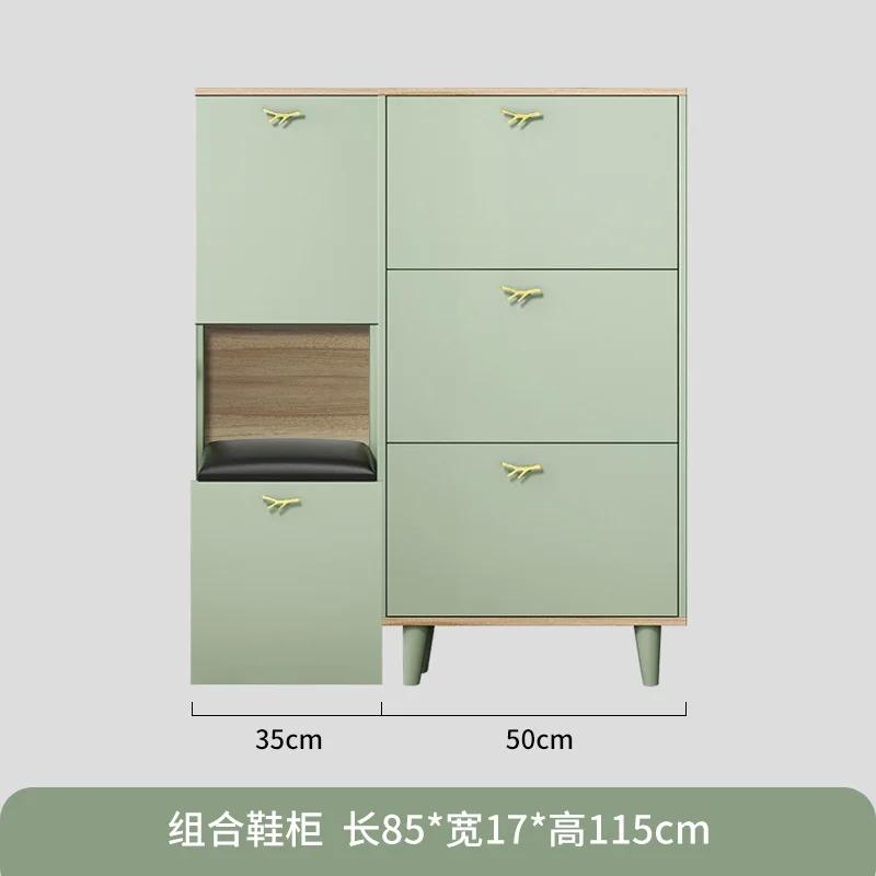 Home Ultra-thin Shoe Cabinet Entrance Porch Simple Modern Small Apartment Narrow Storage Stool Shoe Rack Organize Furnitur