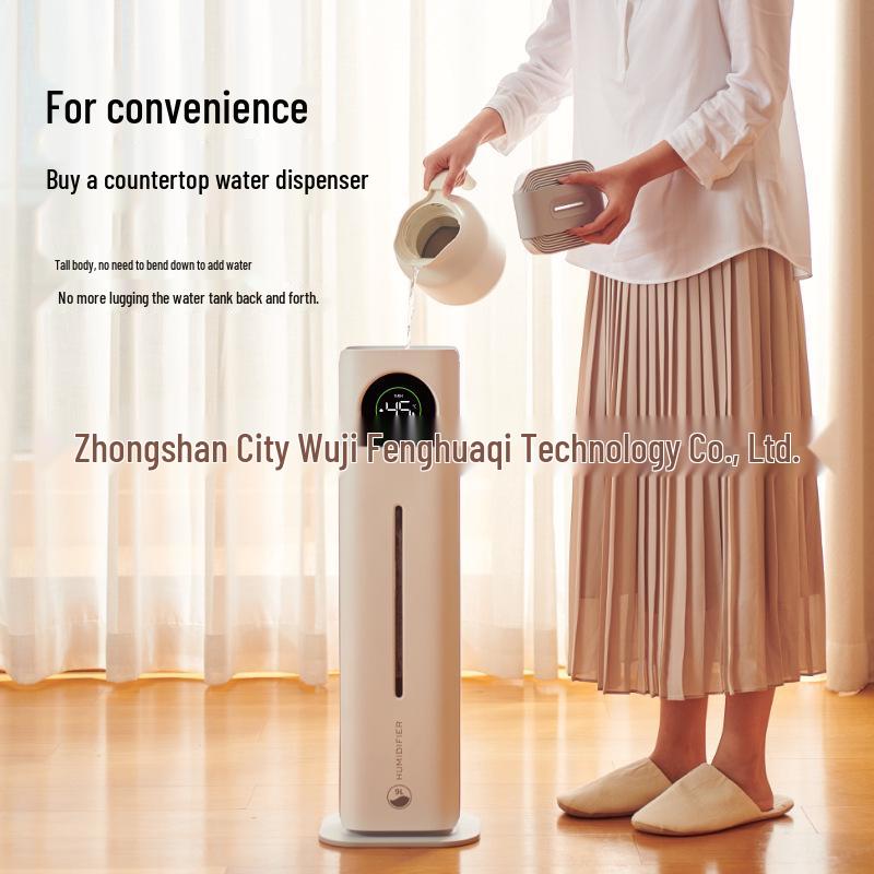 Large Capacity 9L Floor Standing Humidifier with Digital Display, UV Sterilization, Smart Water Pump, Remote Control & High Mist Volume