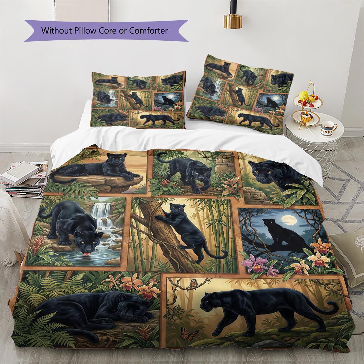 

Retro Oil Painting Animals Pattern Bedding,Quilt Set Quilt Cover Pillowcase Home Birthday Gift (1 * duvet cover + 2 * pillowcase, without core) 135x200cm