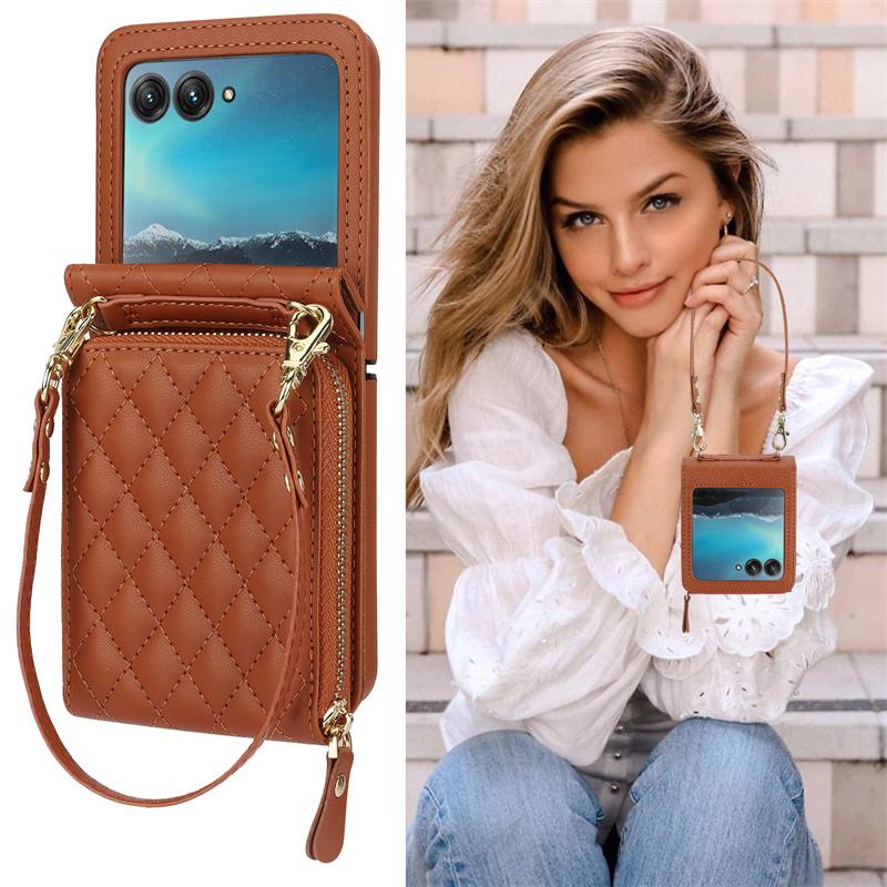 For Motorola Razr 50 Ultra Case Small Fragrance Crossbody Lanyard Skin Friendly Soft Leather Phone Bag Razr Plus 2026 Accessory