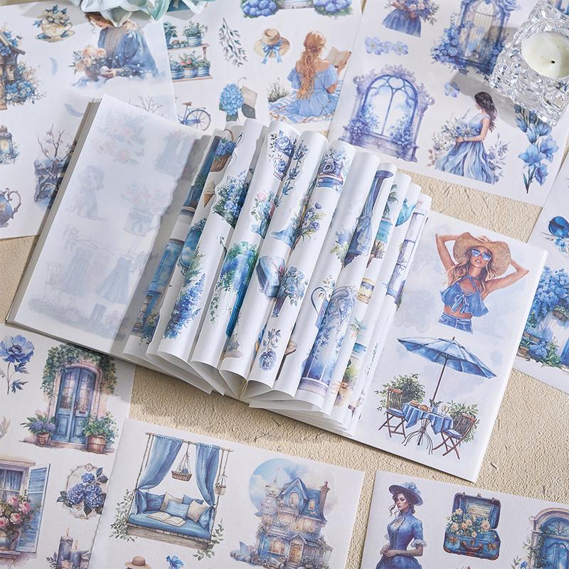 Garden Journal Stickers, 50 Sheets Washi Junk Journaling Sticker Book, Scrapbook Supplies, Watercolor Scrapbooking For Adults