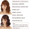 MISS WIG Dámská přírodní paruka na prodloužení vlasů s krátkou vodní vlnou s příčeskem ze syntetického vlákna s ofinou vhodná pro každodenní použití na párty