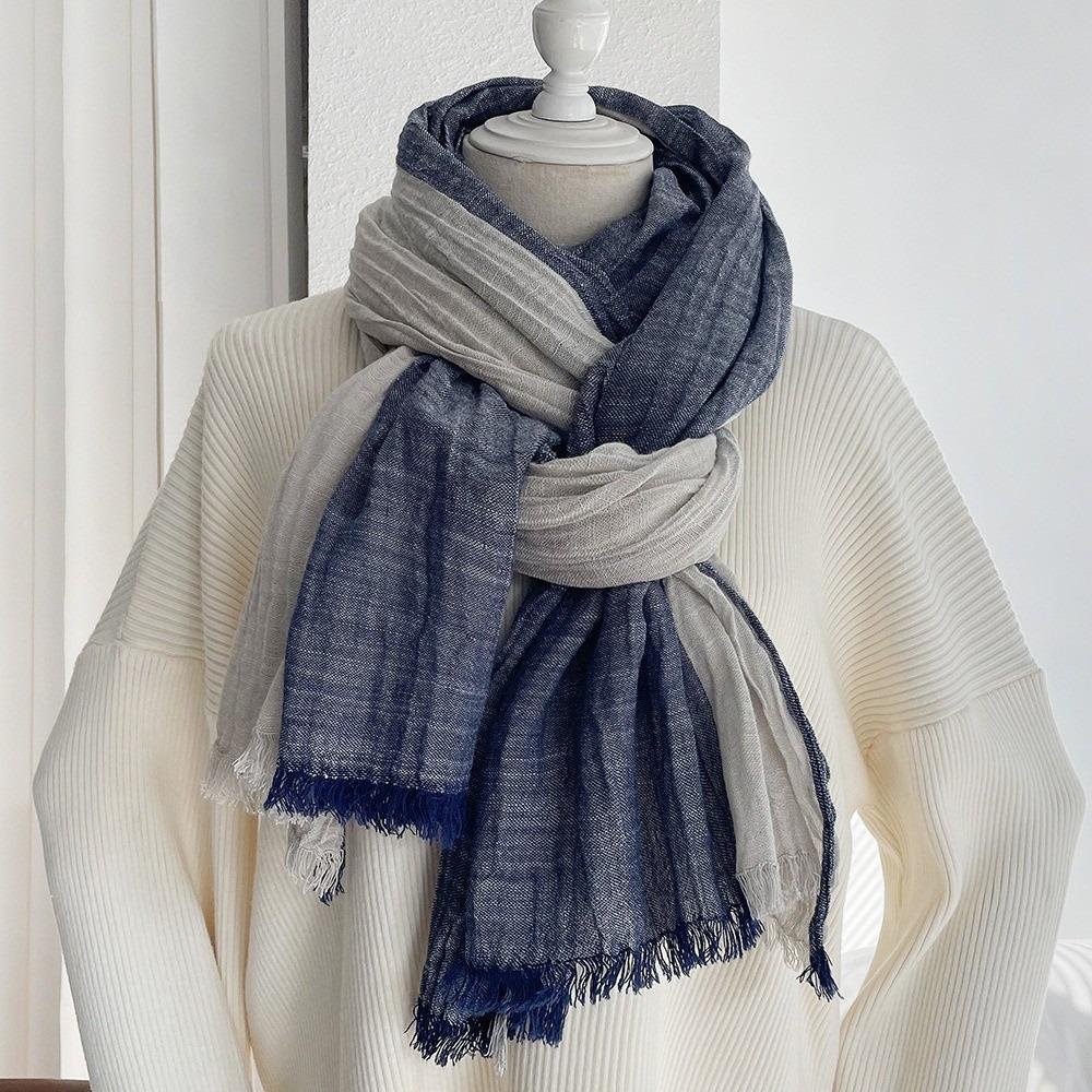 

Unisex Tassel Shawl Autumn Winter Men Scarves Trendy Cotton Scarf Gift 1