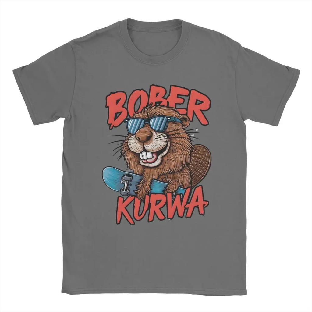 Men T-Shirt Kurwa Bobr Bober Beaver Boberek Cool Cotton Tee Shirt Short Sleeve T Shirt Round Collar Clothes Birthday Present