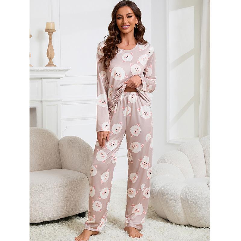 Pajamas women s summer 2025 new factory direct sales long-sleeved trousers for outside wear loungewear set S