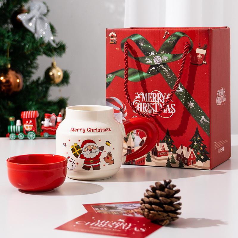 Kreativer Weihnachtsmann Becher Weihnachts-Keramiktasse Hochwertige Wassertasse Geschenkset Becher Souvenir