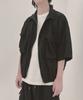 Ninenuts Street Shape Short Sleeve Zip-Up_Black