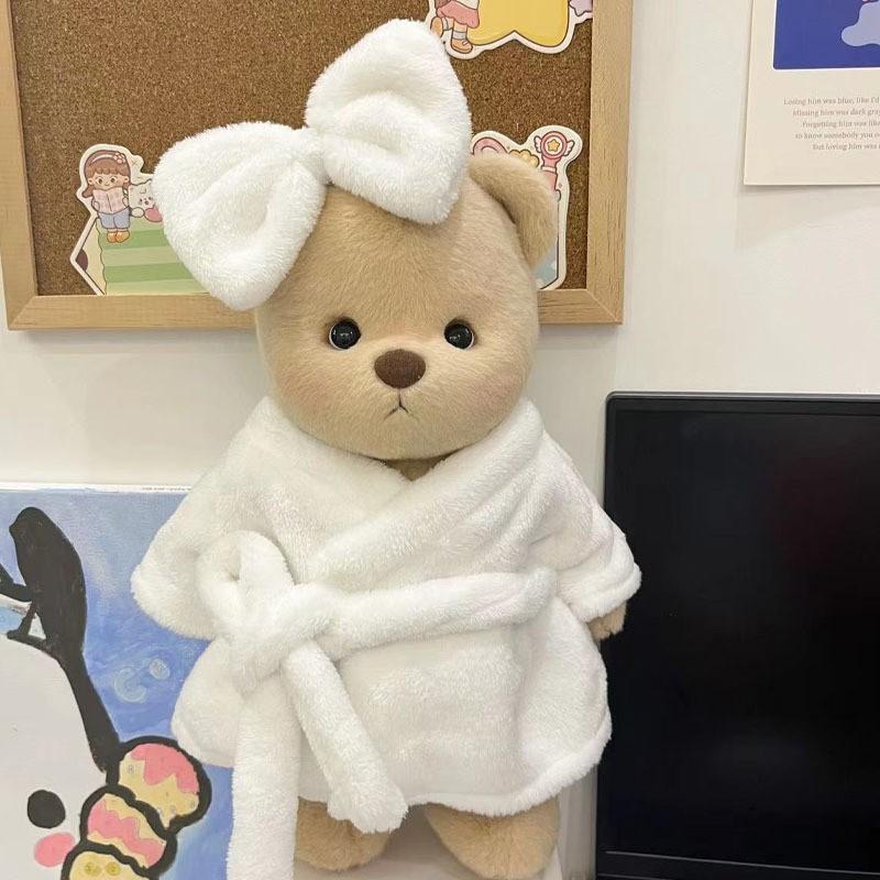 Kawaii 30cm Clothes Plush Toys Plush Bear Doll Clothing Soft Bear White Brown Teddy Bear Girls Heart Kids Girlfriend Cute Toys