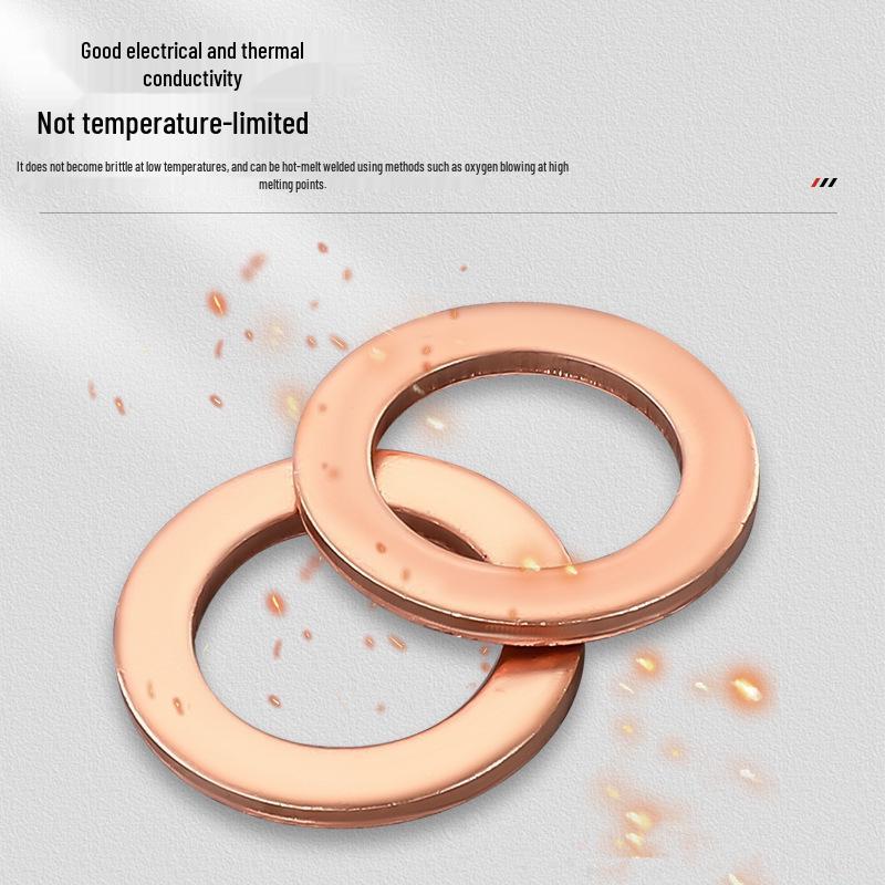 100pcs Red Copper Oil Seal Washer Set - Boxed Mechanical Flat Washers