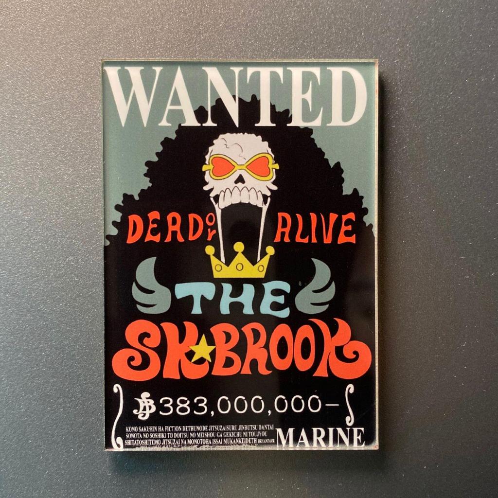 Kreativní magnet s plakátem Wanted z One Piece - Anime Kreslená Dekorace na ledničku & Samolepka na vzkazy