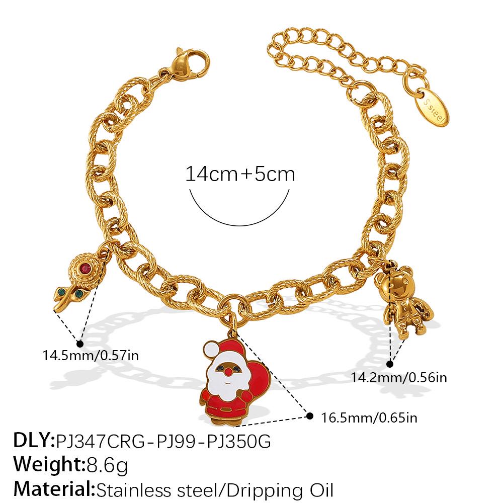 18K Gold-Plated Christmas DIY Pendant Bracelet