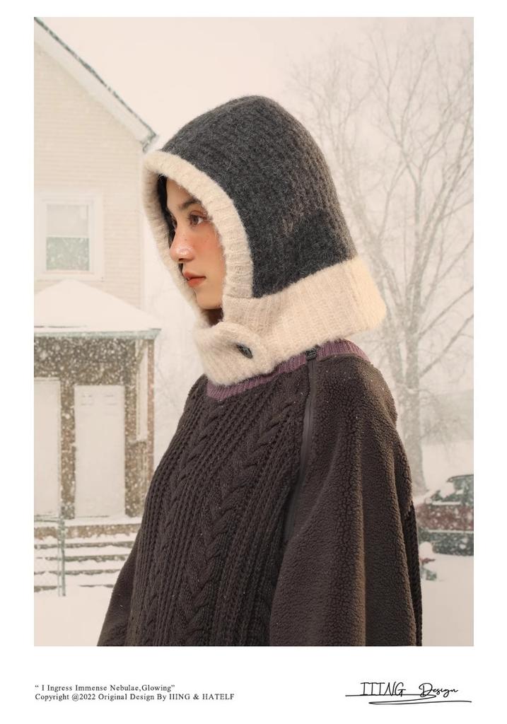 Winter Hats for Women Girls Warm Hooded Scarf Beanie for Female Youth Balaclava Kniting Skull Cap Ear Flap