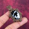 White Buffalo Turquoise Gemstone Pendant Copper Wire Wrapped Handmade Jewelry