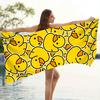 Sun-Kissed Fun: Yellow Rubber Duck-Print Beach Towel for Summer Suitable for Towels, Bath Towels, Beach Towels
