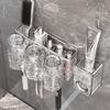 Elegant Wall-Mounted Electric Toothbrush and Mouthwash Cup Set