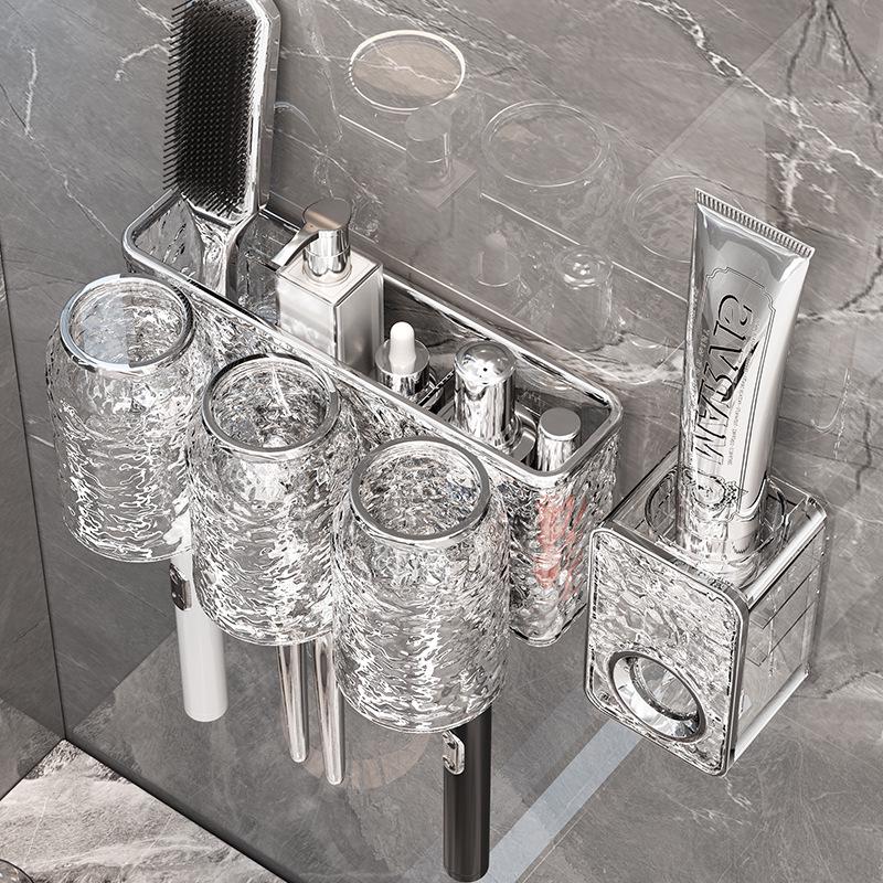 Elegant Wall-Mounted Electric Toothbrush and Mouthwash Cup Set