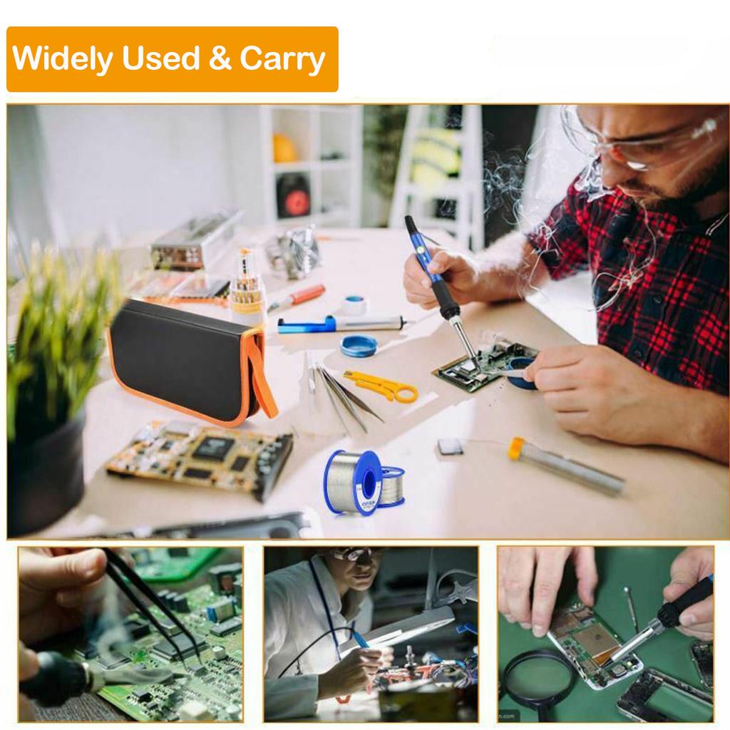 Soldering Iron Kit Set (60W) Adjustable Temperature Electric Soldering Iron Desoldering Pump For Electronics