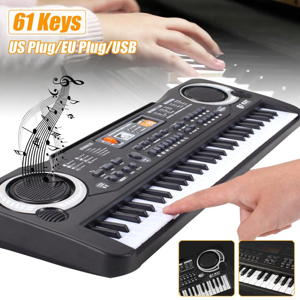 61 Keys Musical Instruments Piano Digital Electronic Organ Keyboard Pianos Electric Piano with Microphone for Children