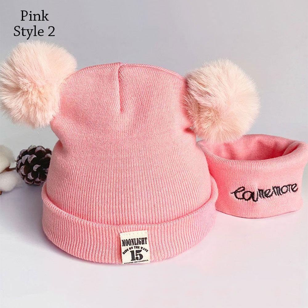 Větruodolná dětská čepice Beanie Teplá čepice šála set Zimní dětská pletená čepice Batole