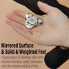 Metal Fidget Spinner for Adults, Stainless Steel Heavy Spinning Toys, Small Mini Fox Hand Gyro, Bearing Premium Long High Spin Fidget Block, Silver