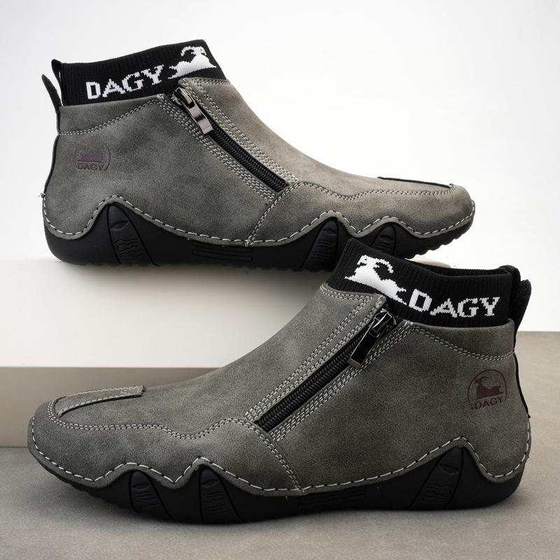 Popular retro style Martin boots men's leather large size men's shoes independent station high top wear-resistant outdoor casual shoes