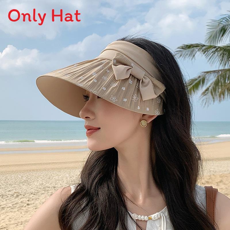 Summer Sun Hat With Butterfly Knot Large Brim For Women Sun Protection