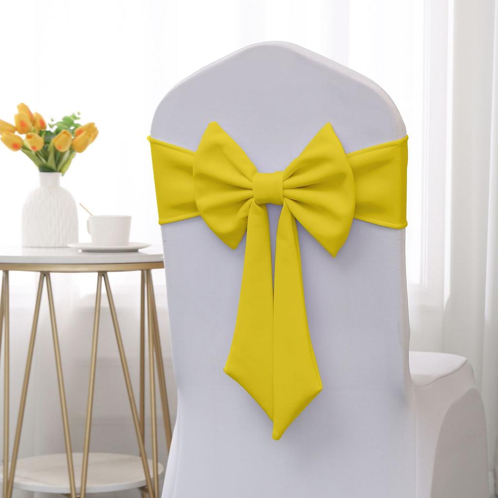 Christmas Chair Cover Bow New Sashes Elastic Bow Tie Chair Back Stretch Band Ribbons for Wedding Party Banquet Event Decoration