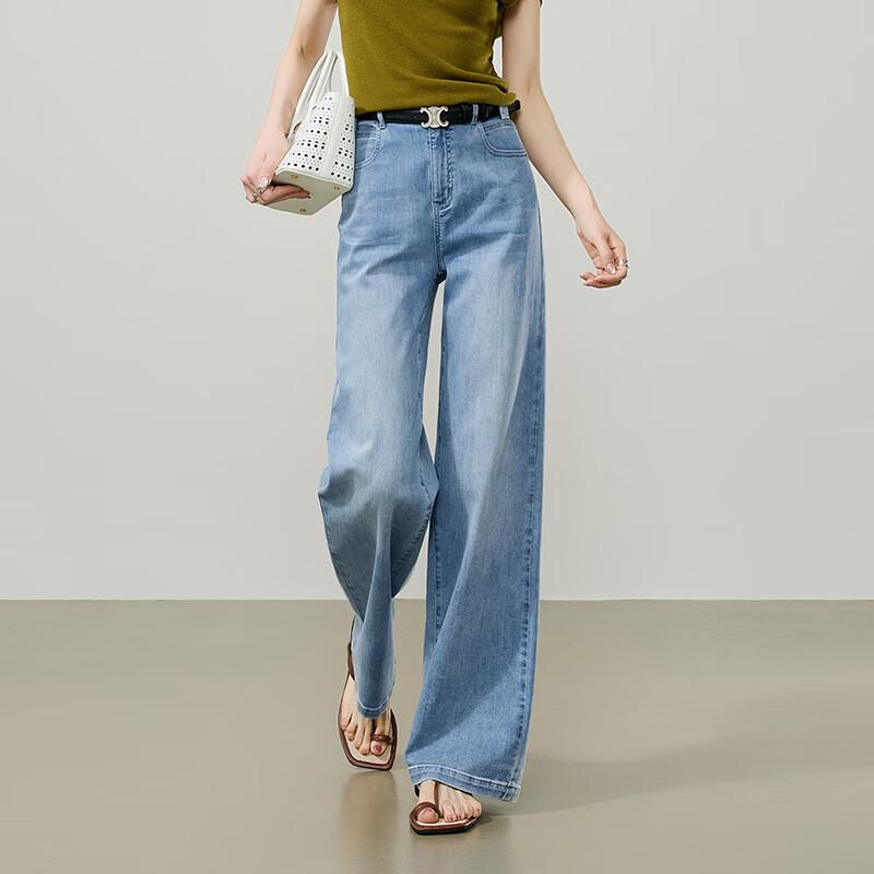 ESE-Y Women s High-Waist Straight-Leg Summer Jeans 25S