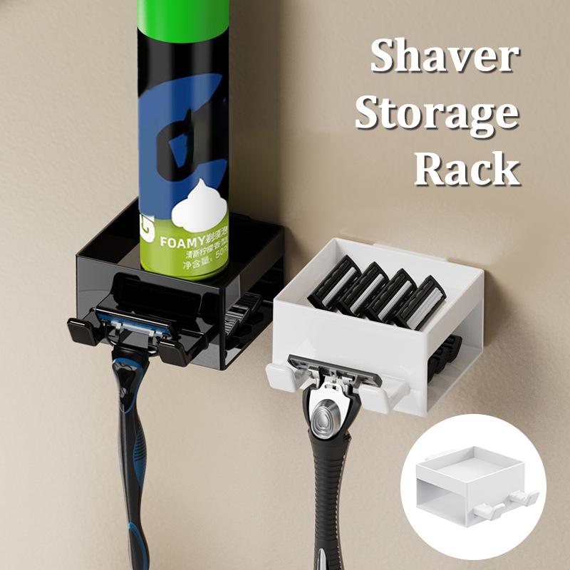 Men Razor Hanger Shaver Holder Storage Bathroom Accessories Plastic Free Punch Hookwall Cup Brush Blade Holder